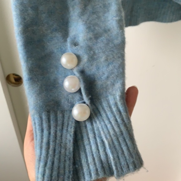 3.1 Phillip Lim Wool Blend Crewneck Pearl Cuffs Sweater S - Picture 6 of 8